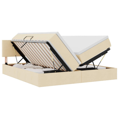Letto con contenitore LED e materasso Crema 200 x 200 cm