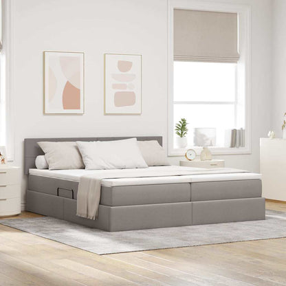 Letto con contenitore LED e materasso Tortora 200 x 200 cm
