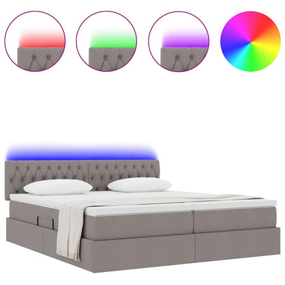 Letto con contenitore LED e materasso Tortora 180 x 200 cm