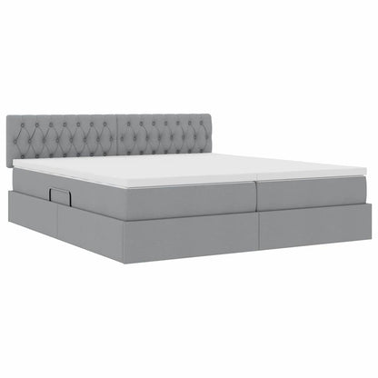 Letto con contenitore LED e materasso Grigio Chiaro