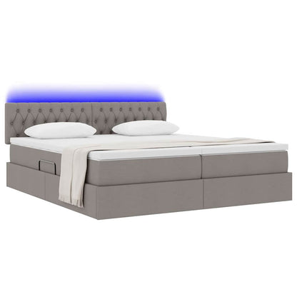 Letto con contenitore LED e materasso Tortora 200 x 200 cm