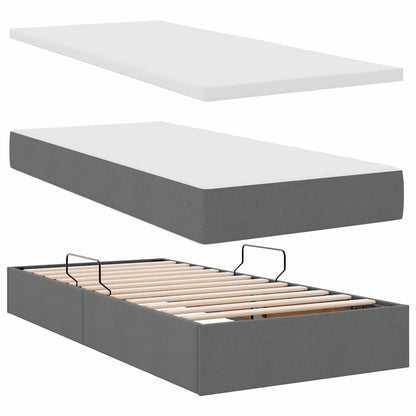 Letto con contenitore LED e materasso Grigio Scuro 180 x 200 cm