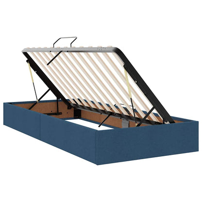 Letto con contenitore LED e materasso Blu 180 x 200 cm Tessuto