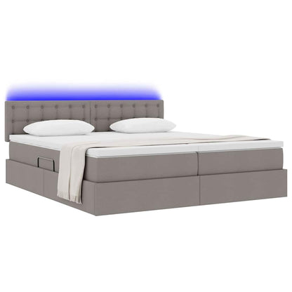 Letto con contenitore LED e materasso Tortora 200 x 200 cm