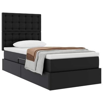 Letto con Contenitore Nero 90 x 190 cm Pelle Sintetica | homemem39