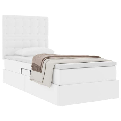 Letto con Contenitore Bianco Puro 90 x 190 cm Pelle Sintetica | homemem39