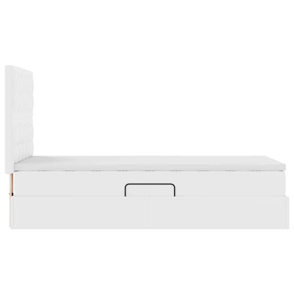 Letto con Contenitore Bianco Puro 90 x 190 cm Pelle Sintetica | homemem39