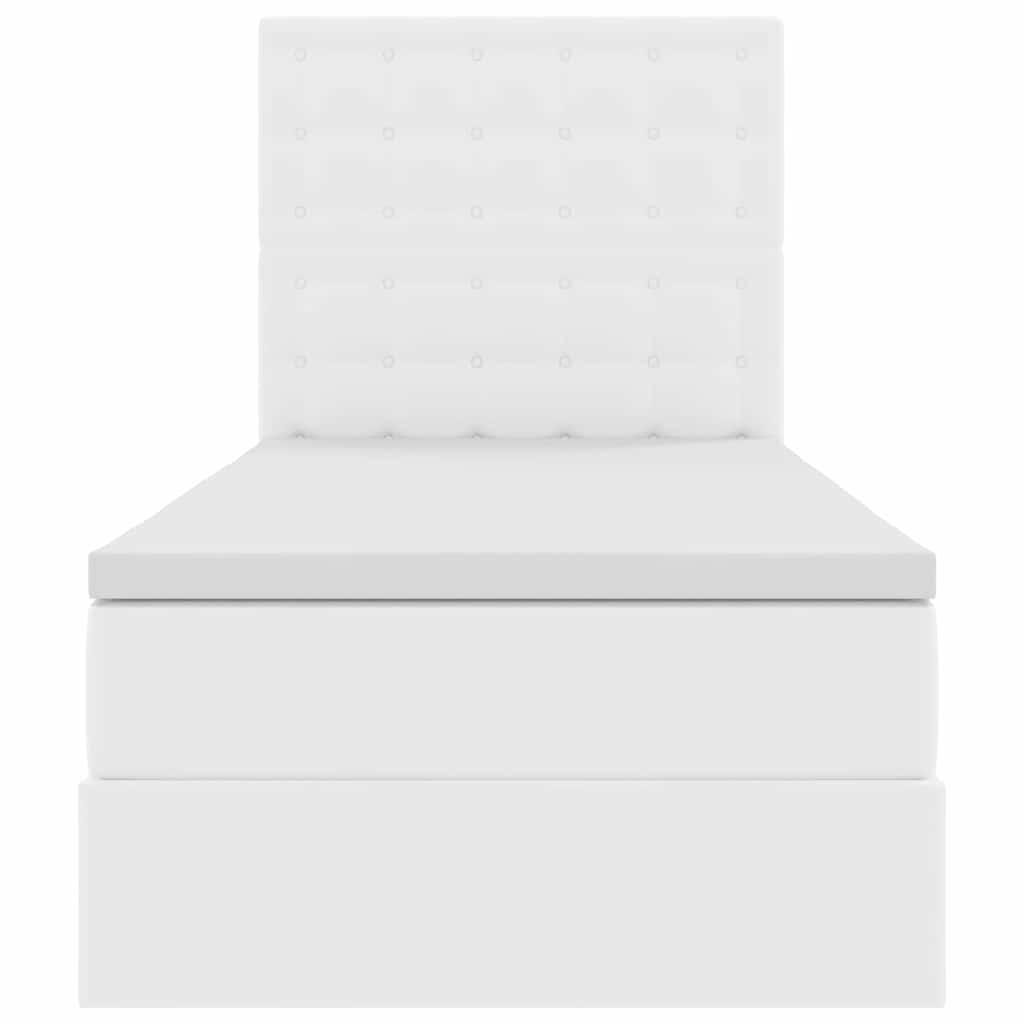 Letto con Contenitore Bianco Puro 100 x 200 cm Pelle Sintetica | homemem39