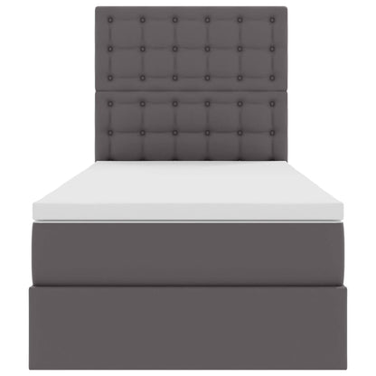 Letto con Contenitore Grigio 100 x 200 cm Pelle Sintetica | homemem39