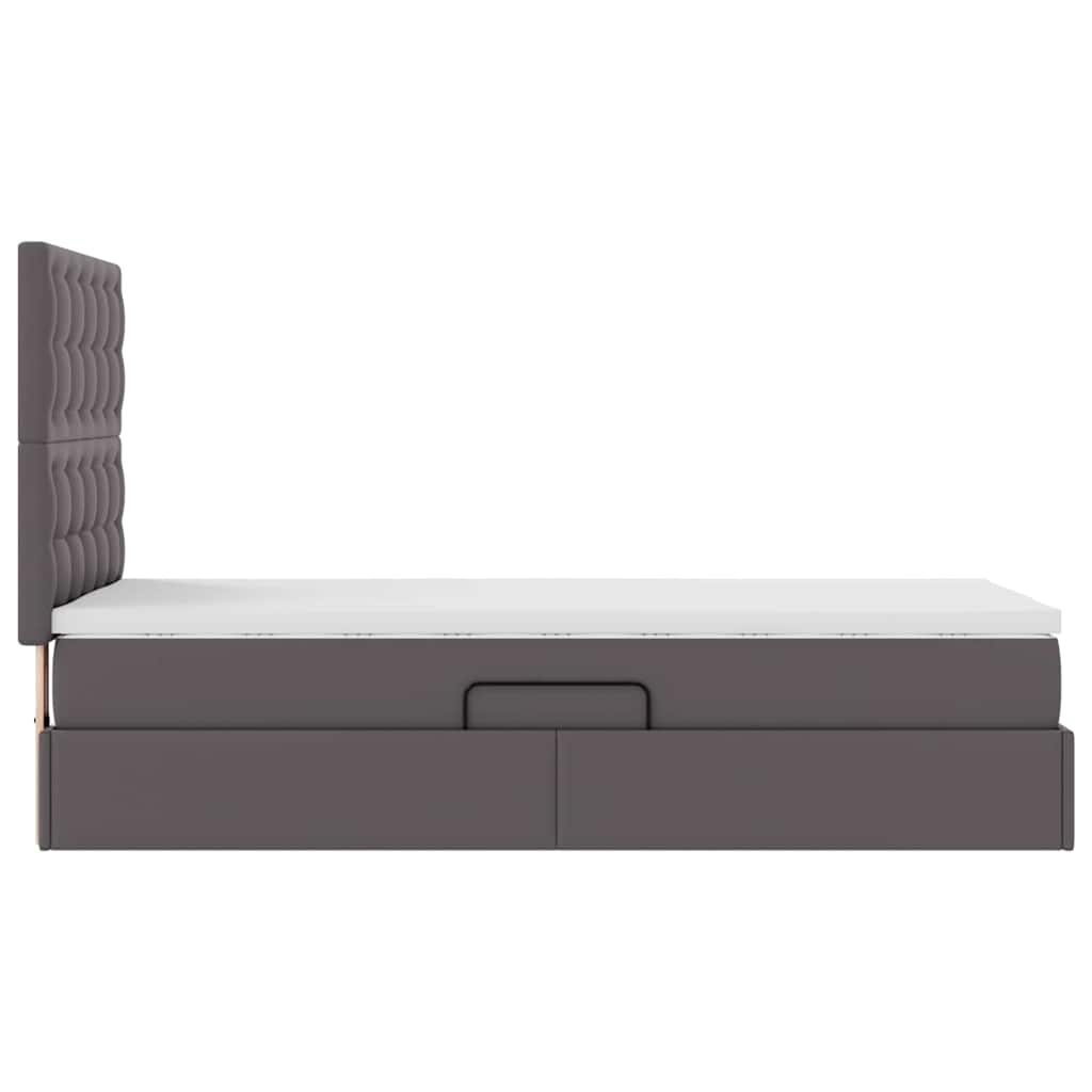 Letto con Contenitore Grigio 100 x 200 cm Pelle Sintetica | homemem39