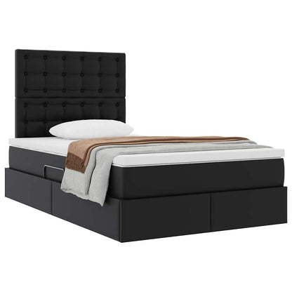 Letto con Contenitore Nero 120 x 200 cm Pelle Sintetica | homemem39