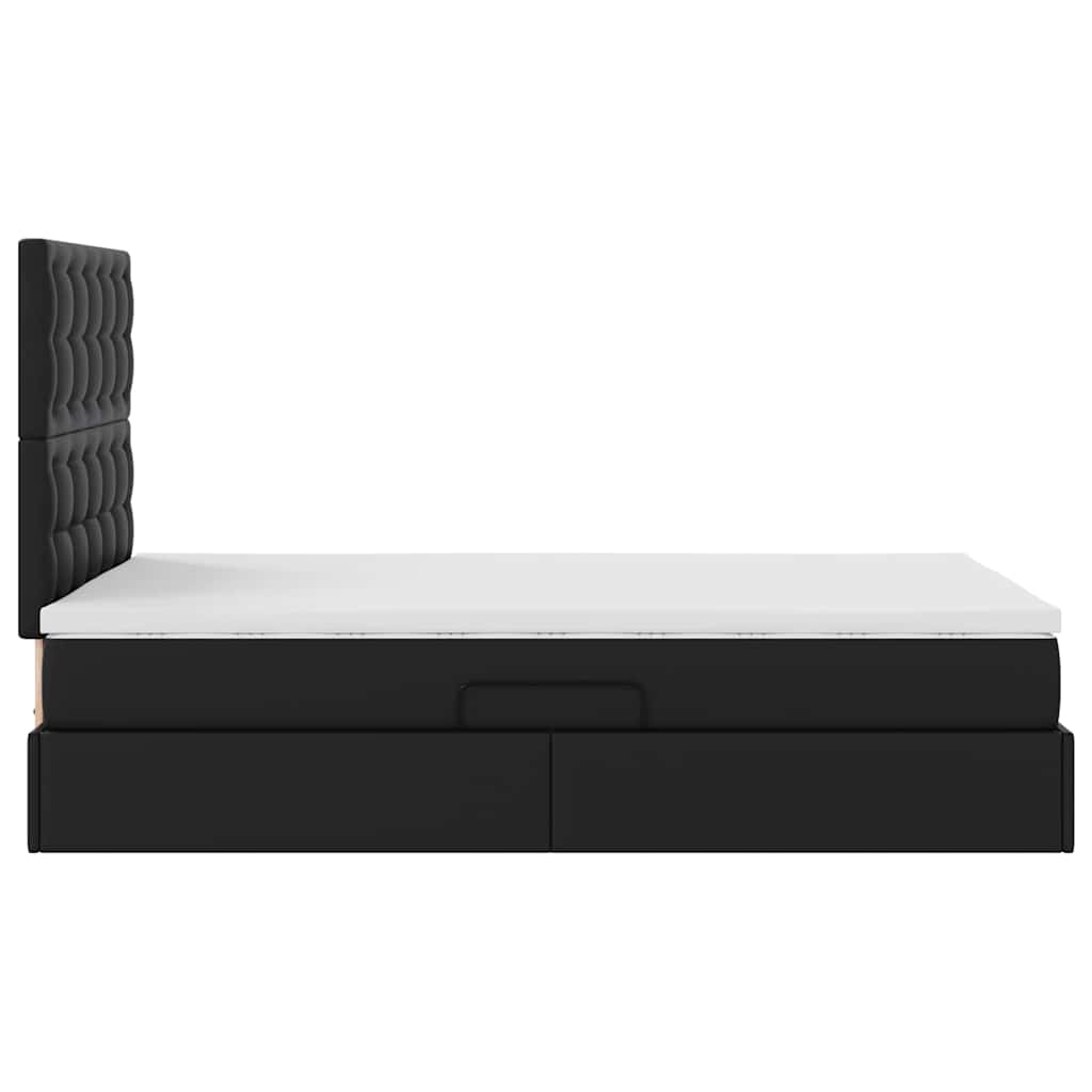 Letto con Contenitore Nero 120 x 200 cm Pelle Sintetica | homemem39