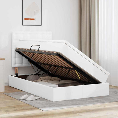 Letto con Contenitore Bianco Puro 120 x 200 cm Pelle Sintetica | homemem39