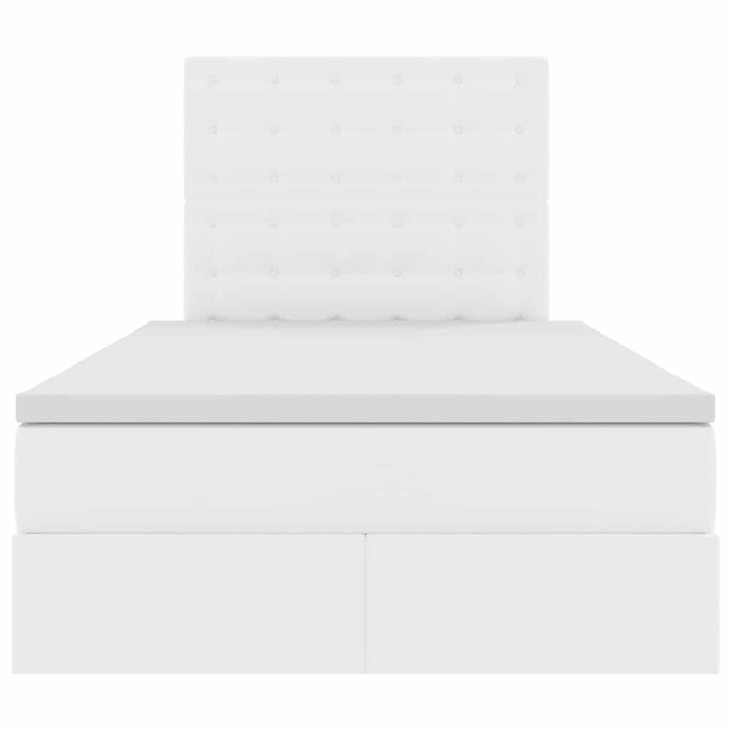 Letto con Contenitore Bianco Puro 120 x 200 cm Pelle Sintetica | homemem39