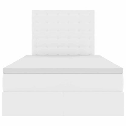Letto con Contenitore Bianco Puro 120 x 200 cm Pelle Sintetica | homemem39