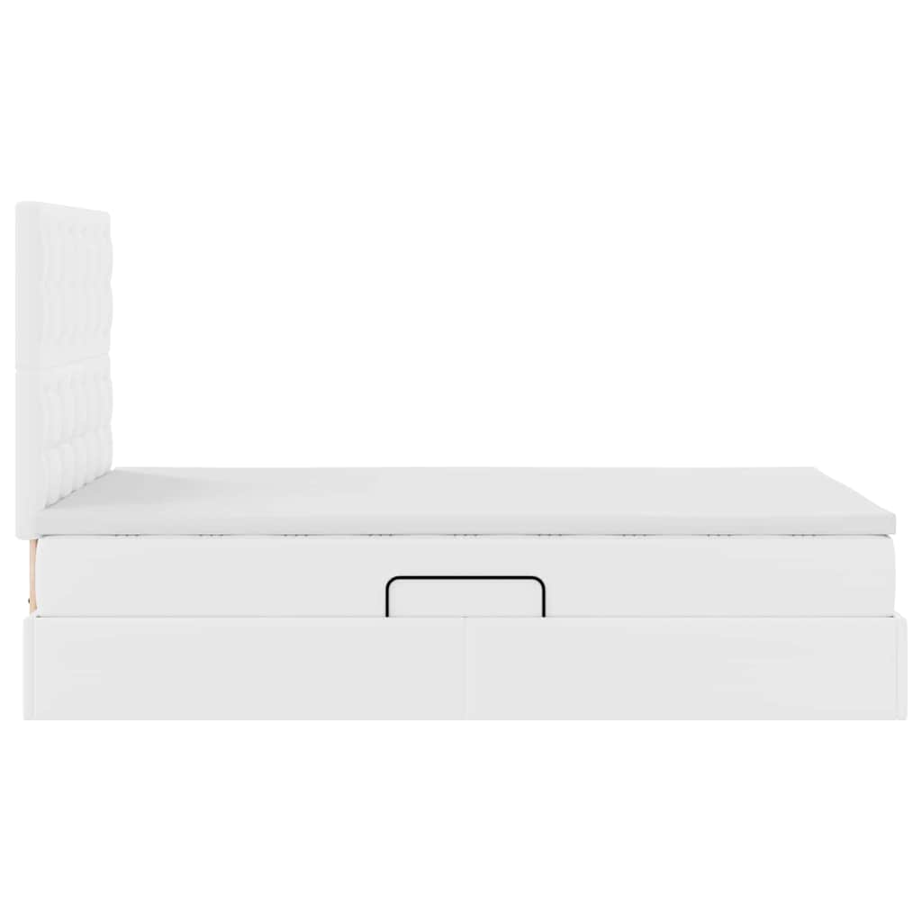 Letto con Contenitore Bianco Puro 120 x 200 cm Pelle Sintetica | homemem39