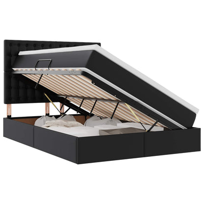 Letto con Contenitore Nero 140 x 190 cm Pelle Sintetica | homemem39