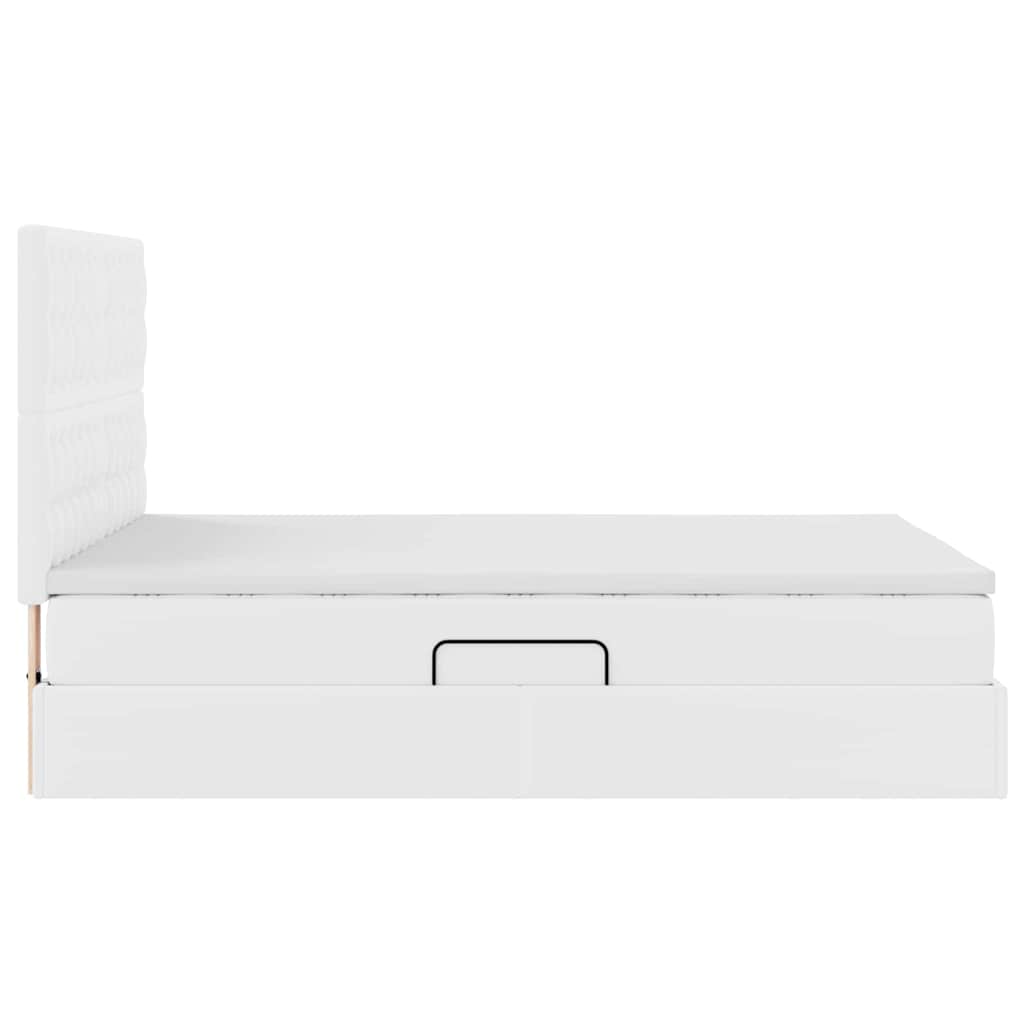 Letto con Contenitore Bianco Puro 140 x 190 cm Pelle Sintetica | homemem39