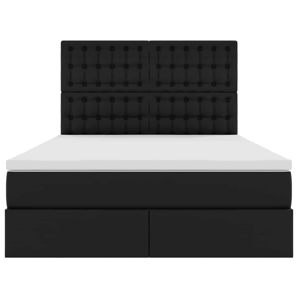 Letto con Contenitore Nero 140 x 200 cm Pelle Sintetica | homemem39