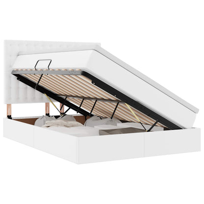Letto con Contenitore Bianco Puro 140 x 200 cm Pelle Sintetica | homemem39
