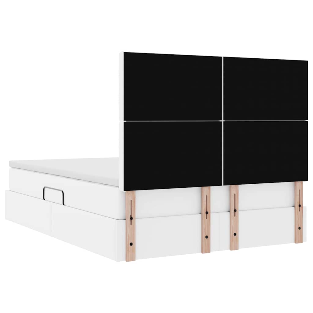 Letto con Contenitore Bianco Puro 140 x 200 cm Pelle Sintetica | homemem39