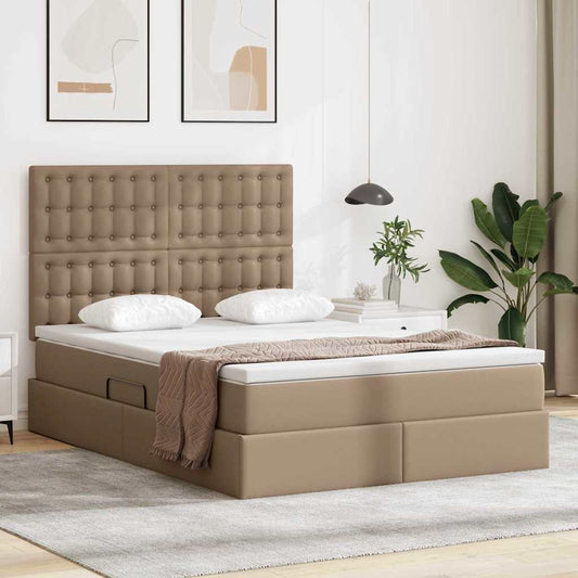 Letto con Contenitore Cappuccino 140 x 200 cm Pelle Sintetica | homemem39