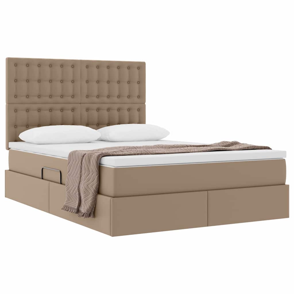 Letto con Contenitore Cappuccino 140 x 200 cm Pelle Sintetica | homemem39