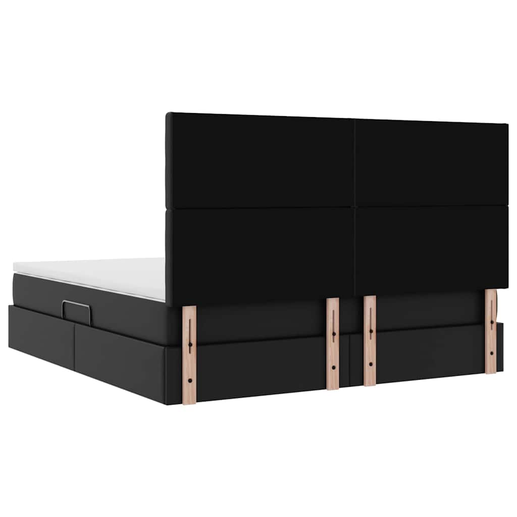 Letto con Contenitore Nero 160 x 200 cm Pelle Sintetica | homemem39