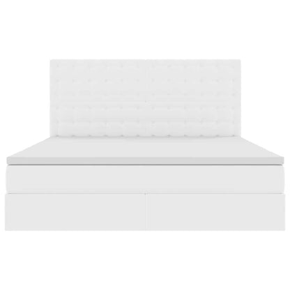 Letto con Contenitore Bianco Puro 160 x 200 cm Pelle Sintetica