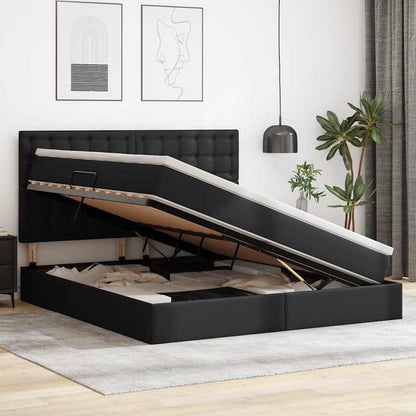 Letto con Contenitore Nero 180 x 200 cm Pelle Sintetica | homemem39
