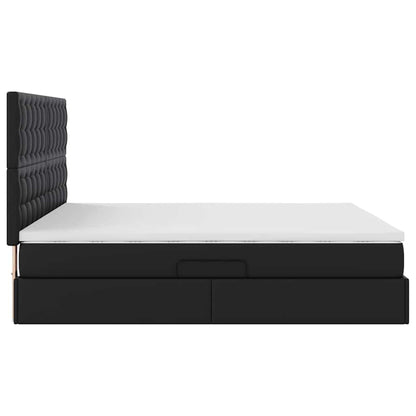 Letto con Contenitore Nero 180 x 200 cm Pelle Sintetica | homemem39