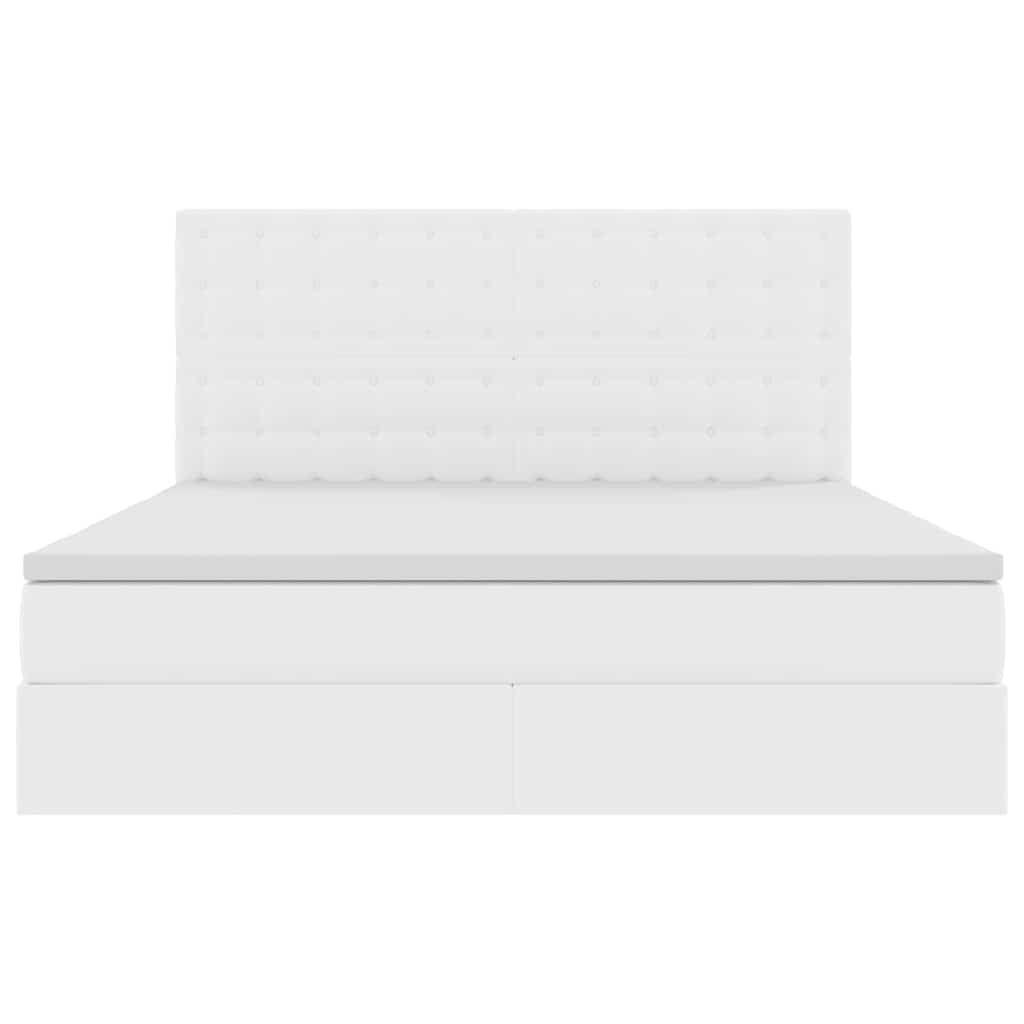 Letto con Contenitore Bianco Puro 180 x 200 cm Pelle Sintetica