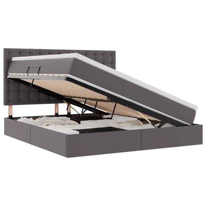 Letto con Contenitore Grigio 180 x 200 cm Pelle Sintetica | homemem39