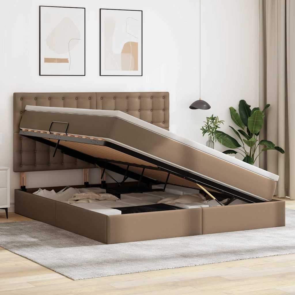 Letto con Contenitore Cappuccino 180 x 200 cm Pelle Sintetica | homemem39