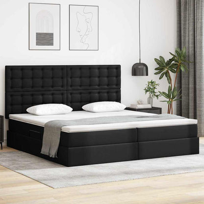 Letto con Contenitore Nero 200 x 200 cm Pelle Sintetica | homemem39