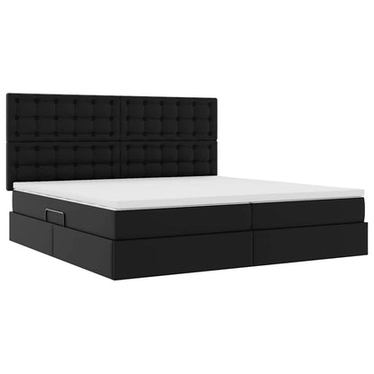 Letto con Contenitore Nero 200 x 200 cm Pelle Sintetica | homemem39