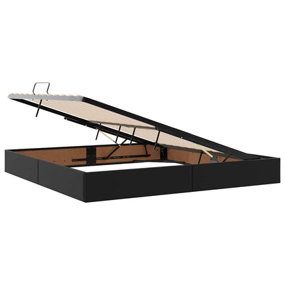 Letto con Contenitore Nero 200 x 200 cm Pelle Sintetica | homemem39