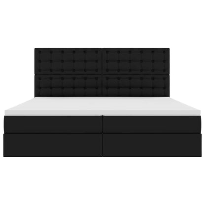 Letto con Contenitore Nero 200 x 200 cm Pelle Sintetica | homemem39