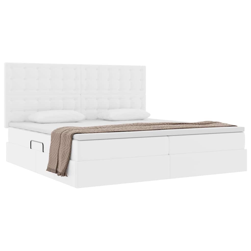 Letto con Contenitore Bianco Puro 200 x 200 cm Pelle Sintetica | homemem39