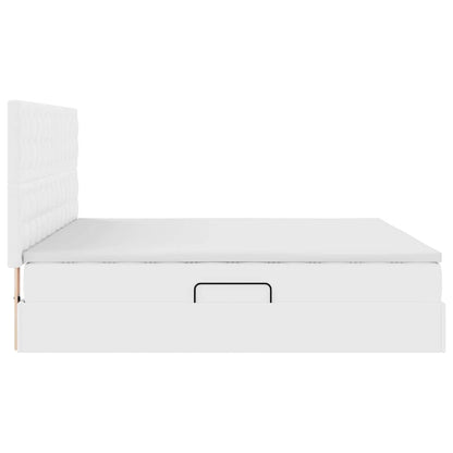 Letto con Contenitore Bianco Puro 200 x 200 cm Pelle Sintetica | homemem39