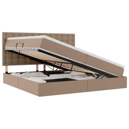 Letto con Contenitore Cappuccino 200 x 200 cm Pelle Sintetica | homemem39