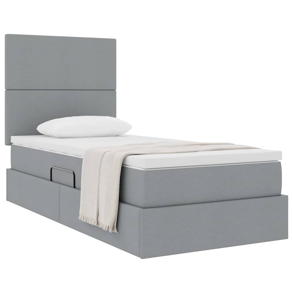 Letto con contenitore e materasso Grigio chiaro 90 x 190 cm | homemem39