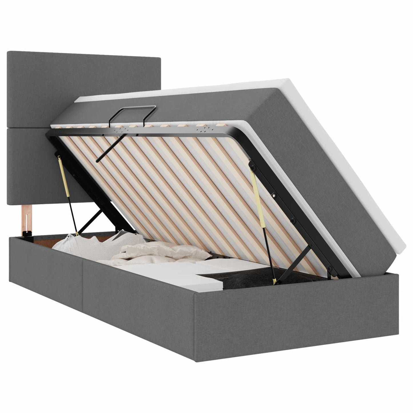 Letto con contenitore e materasso Grigio scuro 90 x 190 cm | homemem39