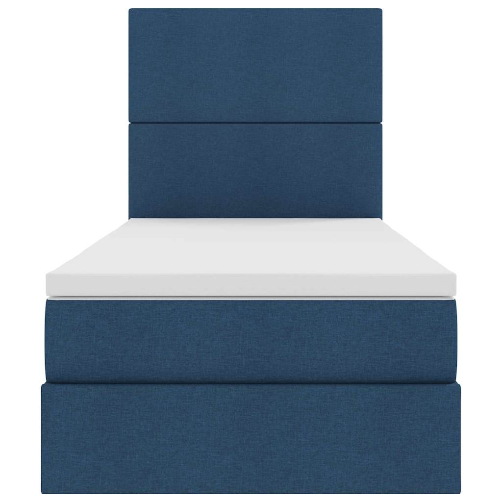 Letto con contenitore e materasso Blu 90 x 190 cm Tessuto | homemem39