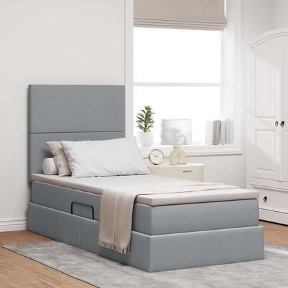 Letto con contenitore e materasso Grigio chiaro 90 x 200 cm | homemem39