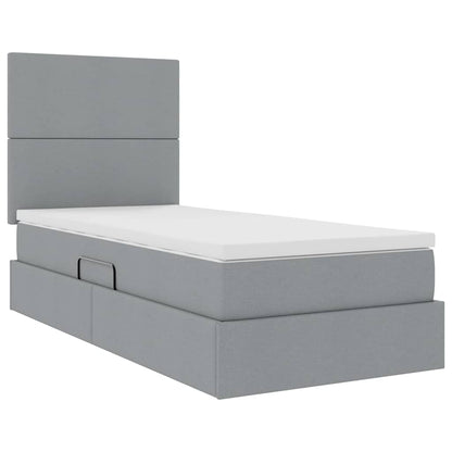 Letto con contenitore e materasso Grigio chiaro 90 x 200 cm | homemem39