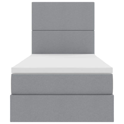 Letto con contenitore e materasso Grigio chiaro 90 x 200 cm | homemem39