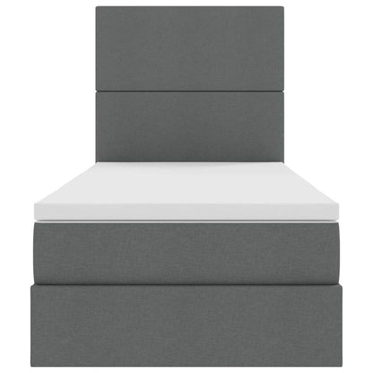 Letto con contenitore e materasso Grigio scuro 90 x 200 cm | homemem39