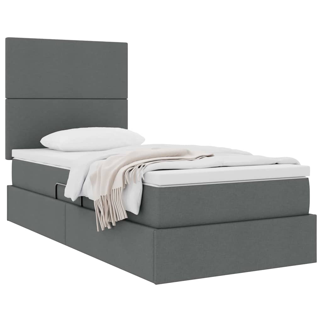 Letto con contenitore e materasso Grigio scuro 90 x 200 cm | homemem39