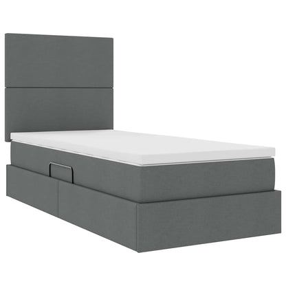 Letto con contenitore e materasso Grigio scuro 100 x 200 cm | homemem39